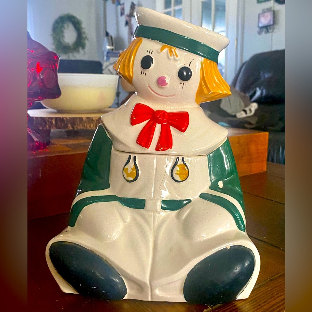 Metlox Vintage Raggedy Andy Ceramic Cookie Jar